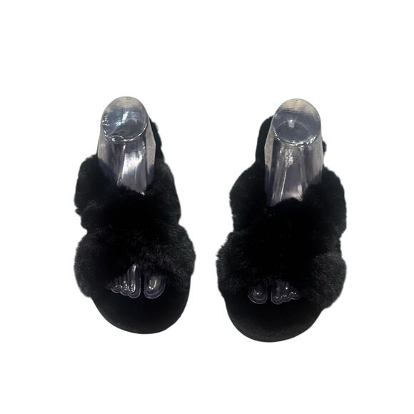 Michael Kors Lala Furry Slippers Allover Faux-Fur Slip-On Black Size 9 NWOT - Picture 4 of 8